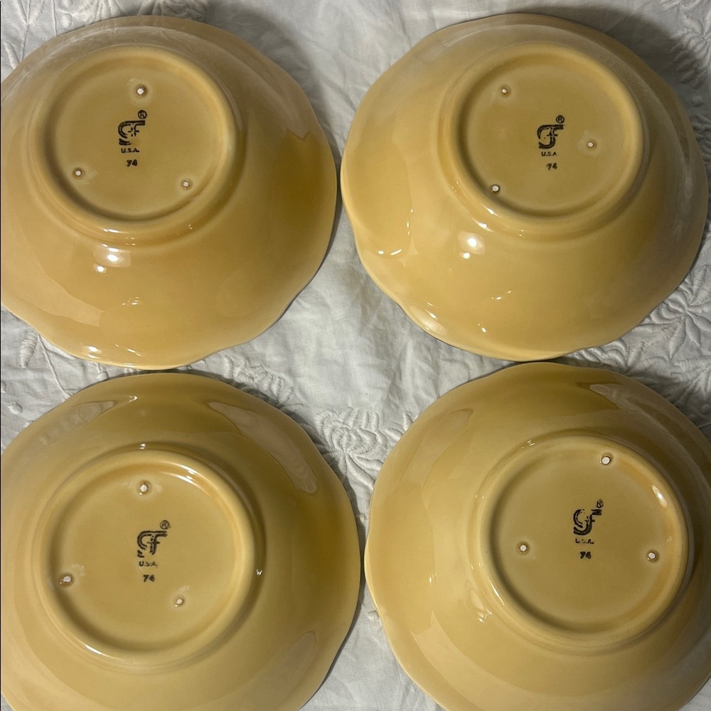 Franciscan Cafe Royale Floral Cream and Brown Bowls 6" - Picture 8 of 8